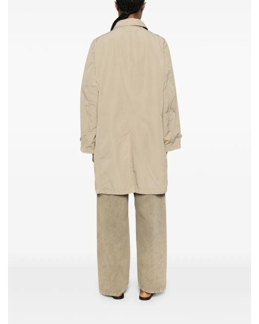 Aspesi Natural Button-Up Long-Sleeve Trench Coat