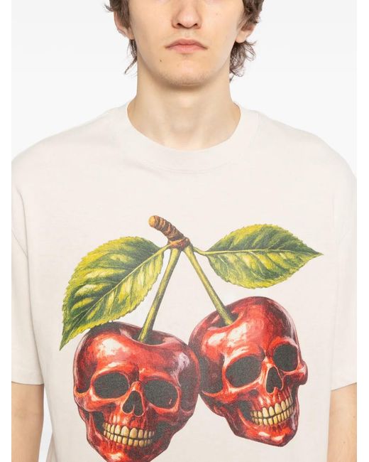 Melt White Graphic-Print T-Shirt for men