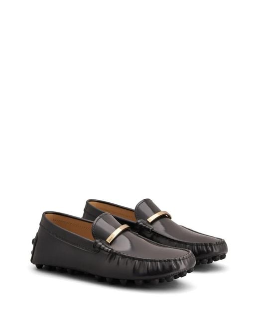 Tod's Black Gommino Bubble Leather Loafers for men