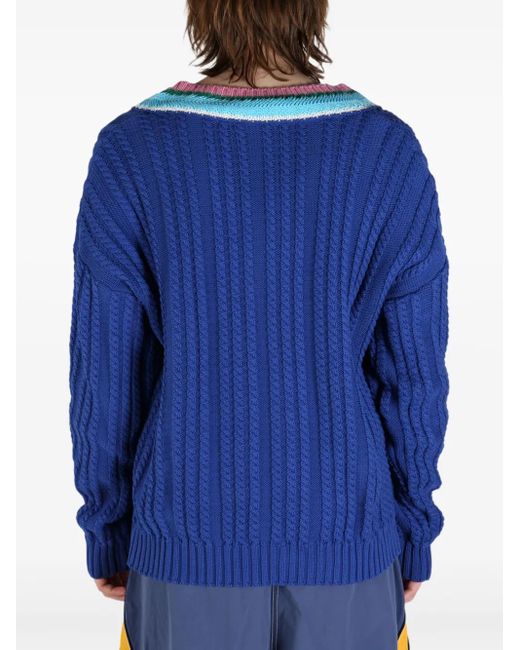 Sky High Farm Blue Cable-Knit Jumper