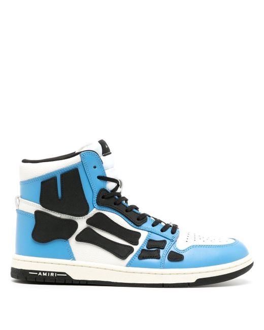 Amiri Skel Top Hi Leren Sneakers in het Blue voor heren