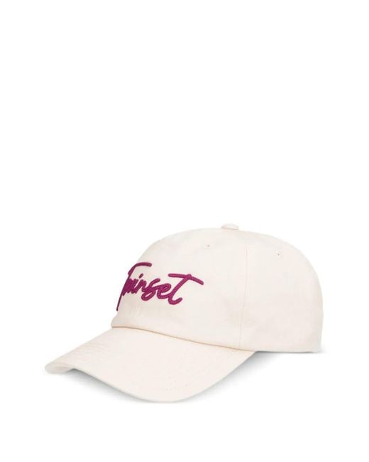 Twinset Pink Logo-Embroidered Baseball Cap
