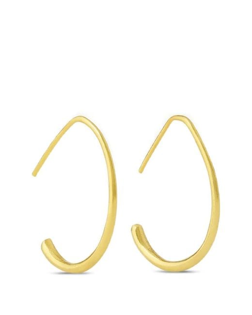 Ottoman Hands Metallic Allegra Oval Hoop Earrings