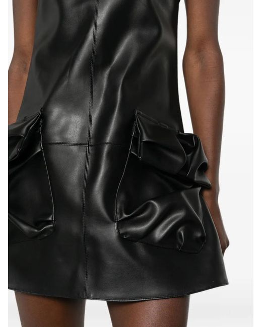 Viktor & Rolf Black Sleeveless Draped-Pocket Mini Dress