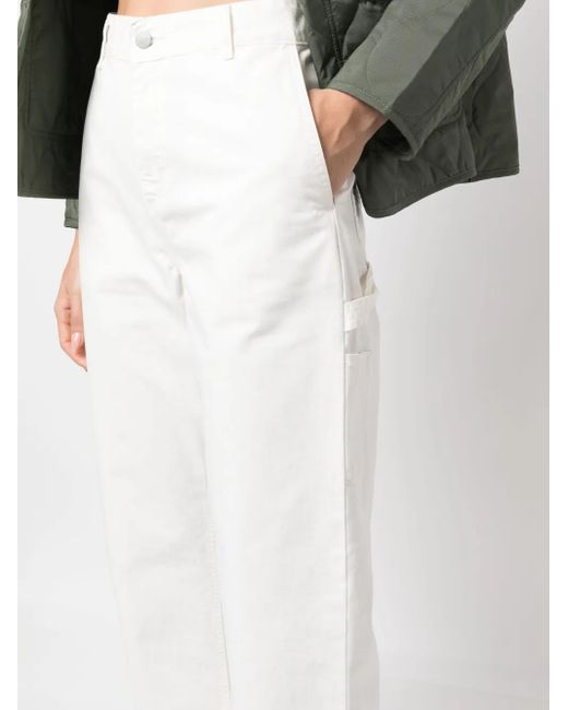 Carhartt White Logo-Patch Straight-Leg Jeans