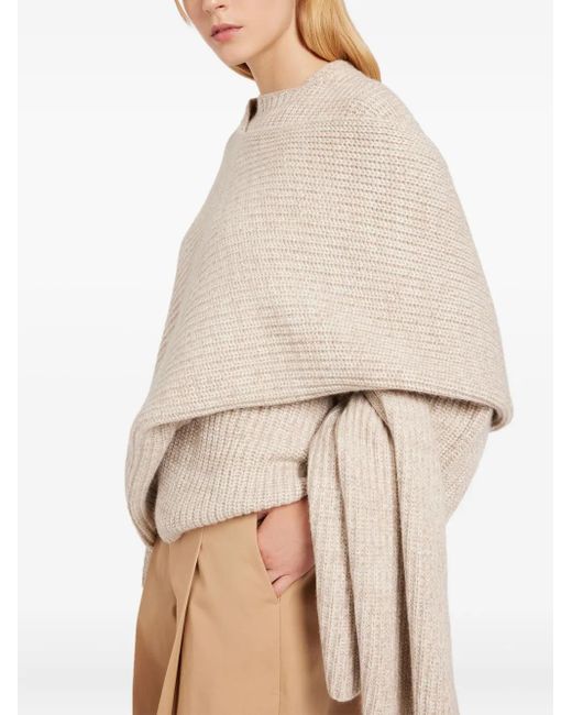 Ports 1961 Natural Asymmetrical Wrap Sweater