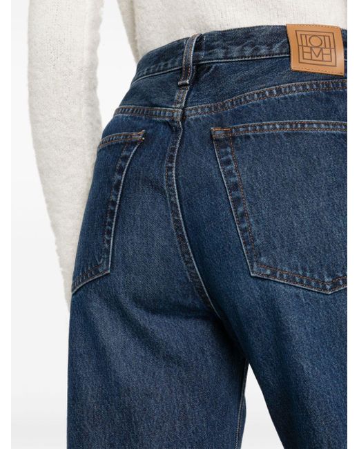 Totême  Blue Cropped-Jeans mit hohem Bund
