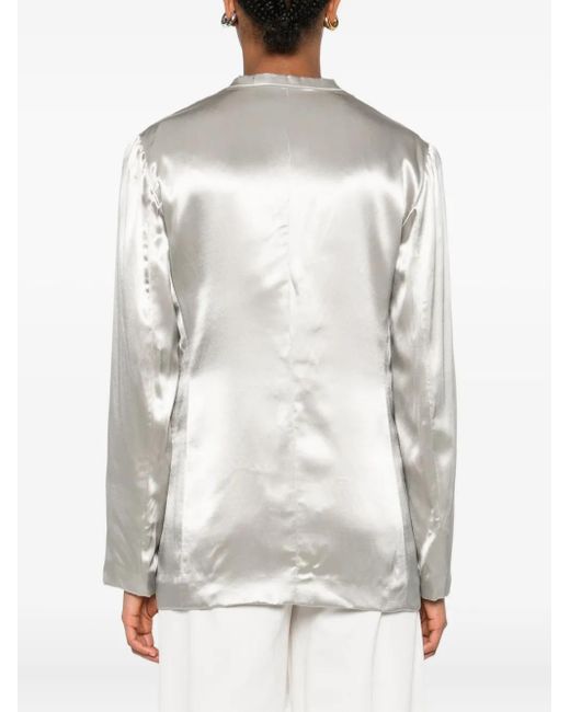 Alberta Ferretti White Single-Breasted Jacket