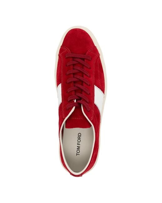 Tom Ford Red Cambridge Trainers for men