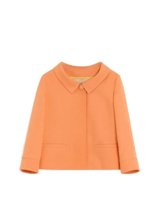 Valentino Garavani Orange Crepe Couture Jacket