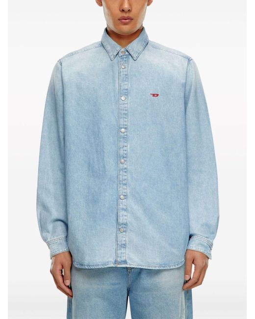 Chemise en jean D-SIMPLY à logo brodé DIESEL pour homme en coloris Blue
