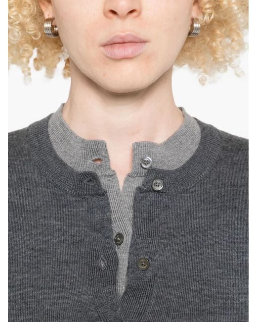ROKH Blue Double-Layered Button Cardigan