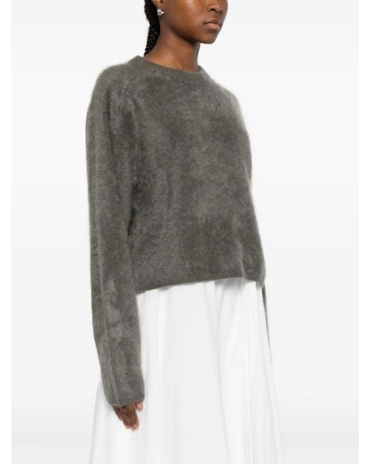 Soft Goat Gray Crew-Neck Cashmere Sweater
