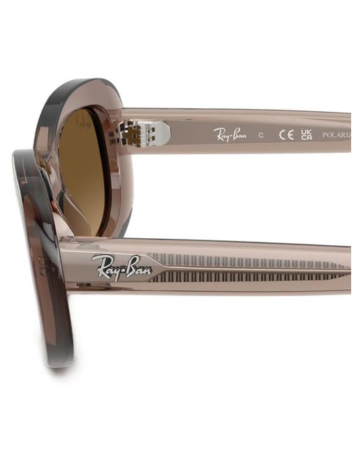 Ray-Ban オーバルフレーム サングラス Brown