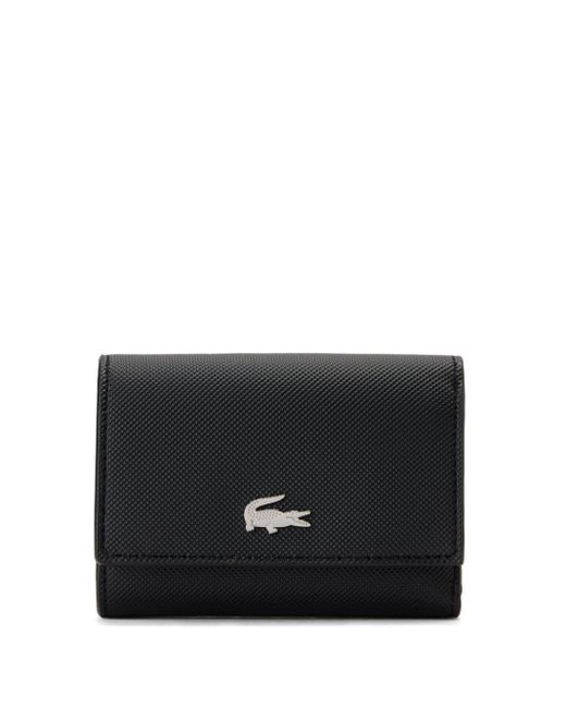 Lacoste Black Logo-plaque Tri-fold Wallet