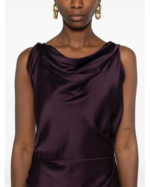 Victoria Beckham ドレープ マキシドレス Purple