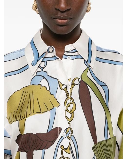 Dorothee Schumacher White Cosmic Funghi Graphic-Print Blouse