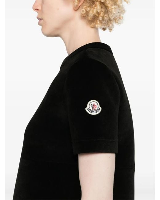 Moncler Black Chic Logo Patch Mini Dress For