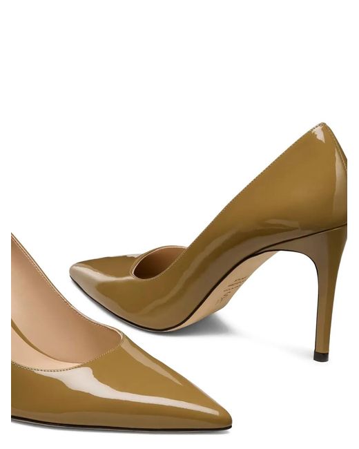 Stuart Weitzman Metallic 85Mm Leather Pumps