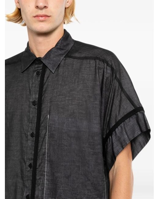 Giovanni Cavagna Gray Button-Up Short-Sleeve Shirt for men