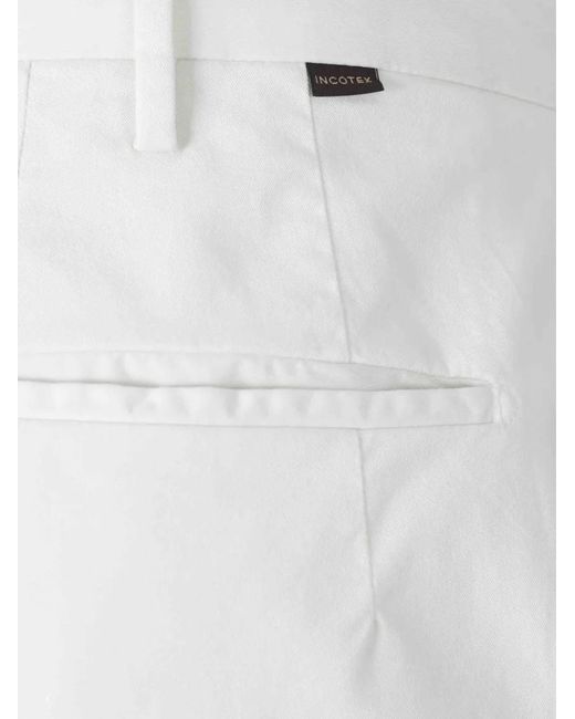 Incotex White Tailored Trousers for men