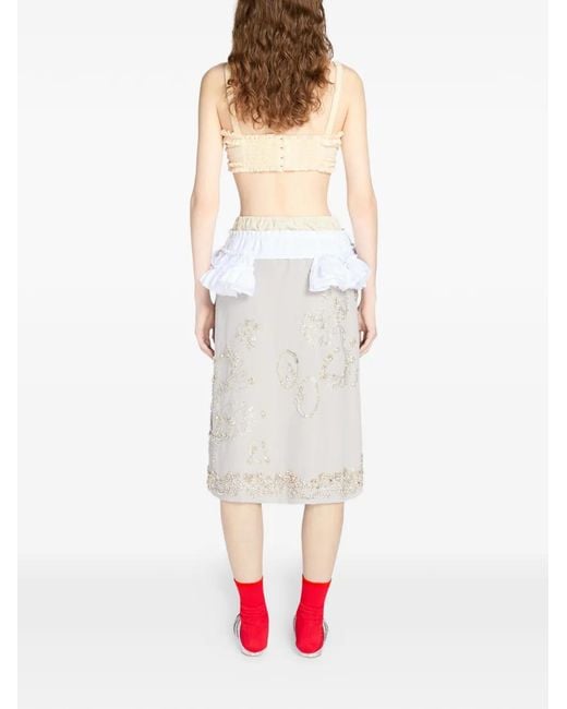 Dries Van Noten Natural Ruffled Cotton Bra Top