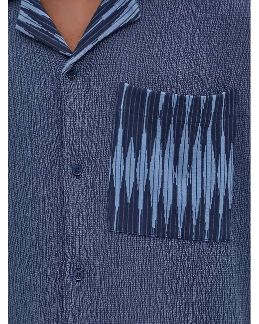 Desigual Blue Chest-Pocket Shirt for men