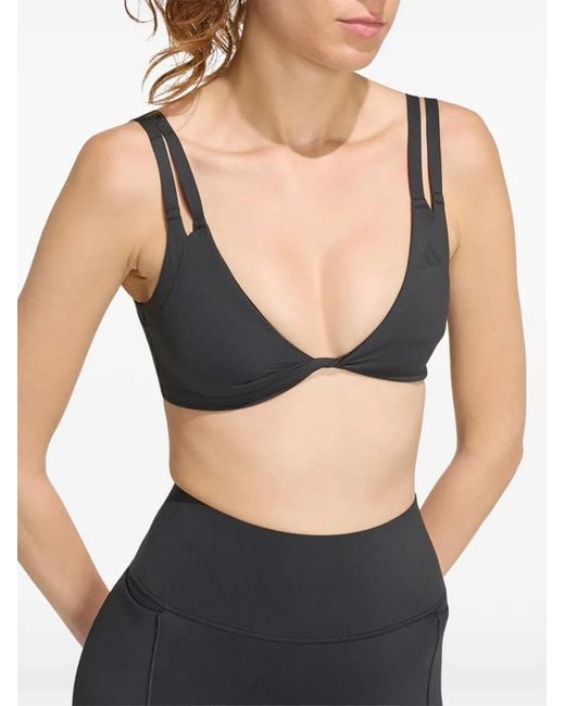 Adidas Black Optime Reversible Double-Strap Bra