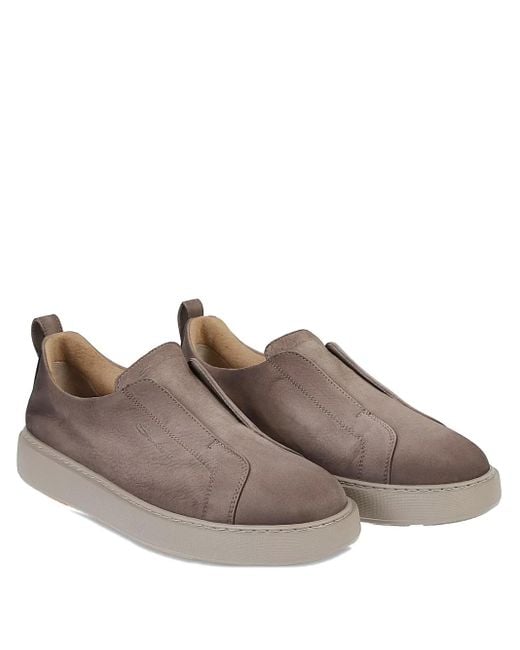 Santoni Suède Slip-On Laarzen in het Brown voor heren