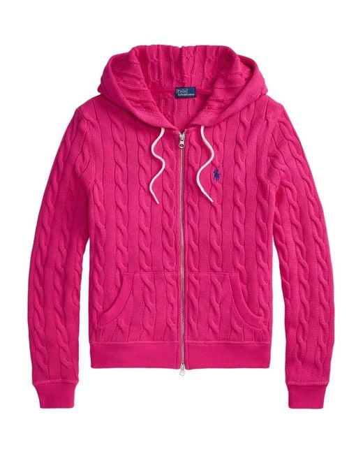 Polo Ralph Lauren Pink Long Sleeves Full Zip Sweatshirt