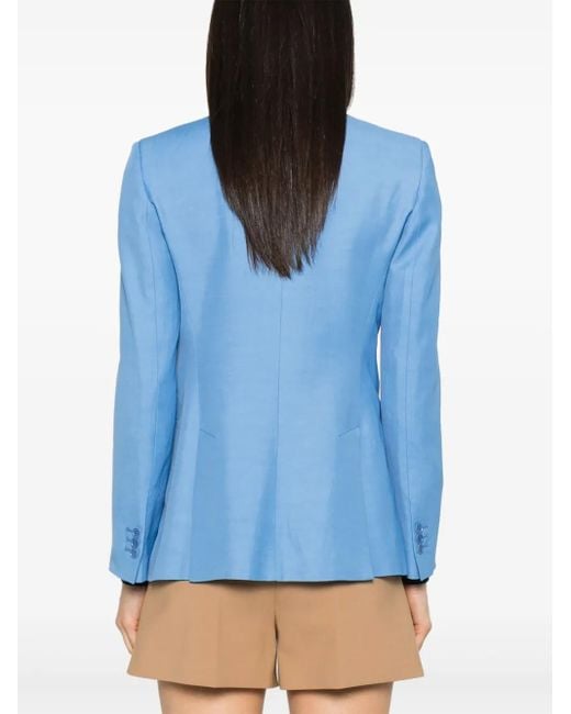P.A.R.O.S.H. Blue Light Tailored Blazer With Single-Button Closure