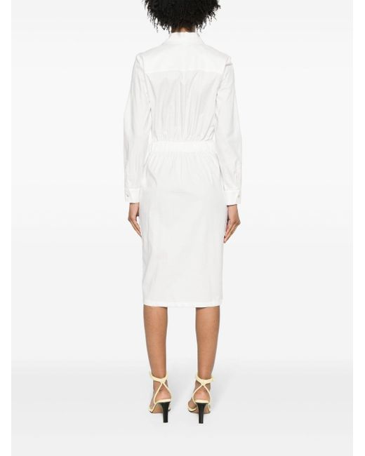 Blanca Vita White Zip-up Long-sleeve Dress