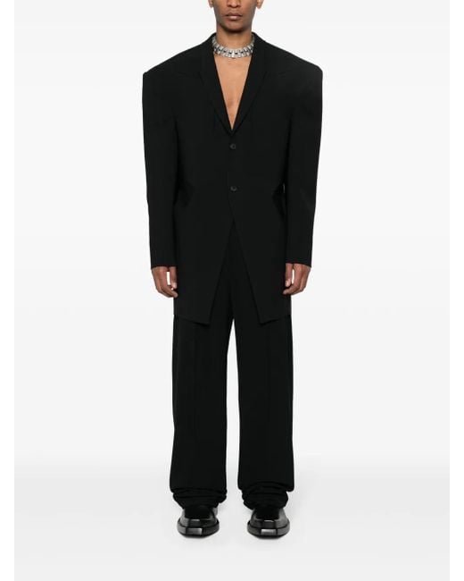 Rick Owens Black Edfu Single-Breasted Coat for men