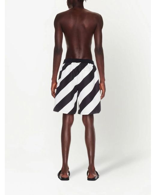 Off-White c/o Virgil Abloh Black Diag Surfer Swimshorts for men