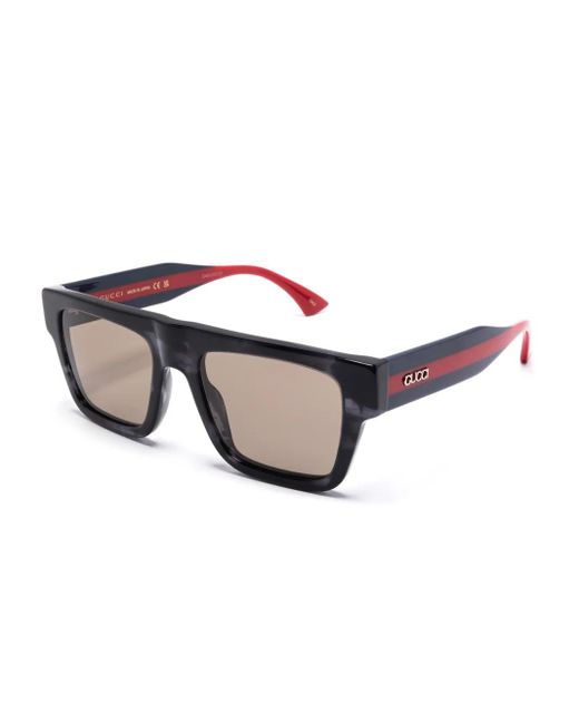 Gucci Blue Square-Frame Sunglasses