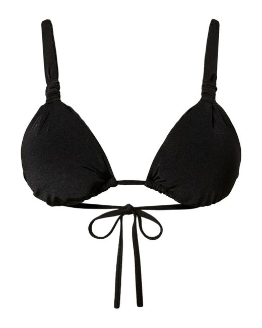 Twinset Black Ruched Triangle Bikini Top