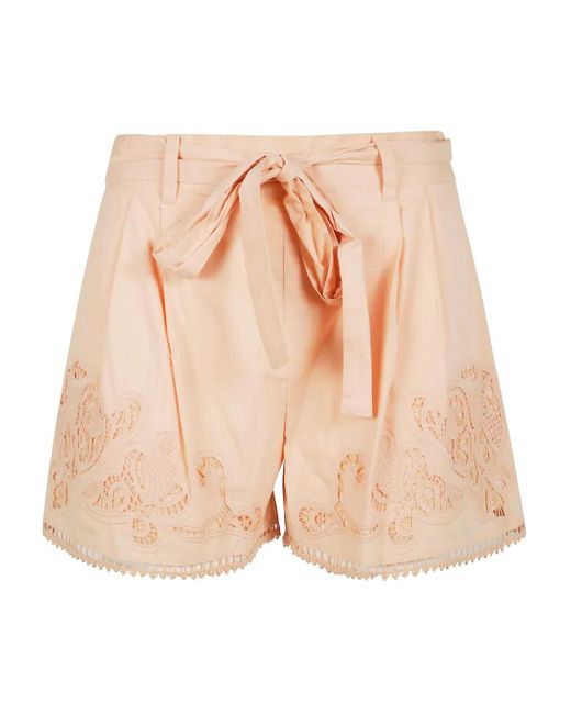 Twinset エンブロイダリー ショートパンツ Natural