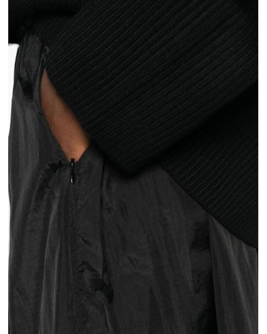 6397 Black Drawstring Elastic-Waist Skirt