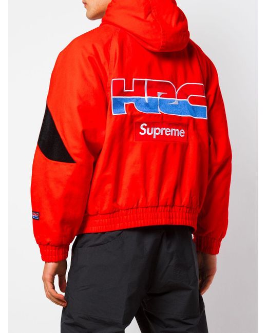 Supreme X Honda X Fox Racing Puffy Zip Up Jacket in Red for Men | Lyst