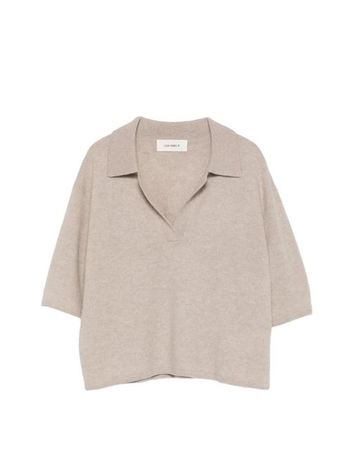 Lisa Yang Natural Neela Collar V-Neck Top