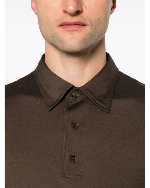 Brioni Brown Short-sleeves Polo Shirt for men