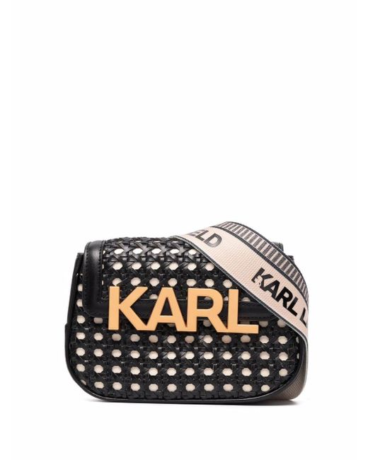 Karl Lagerfeld K letters Woven Crossbody Bag In Black Lyst