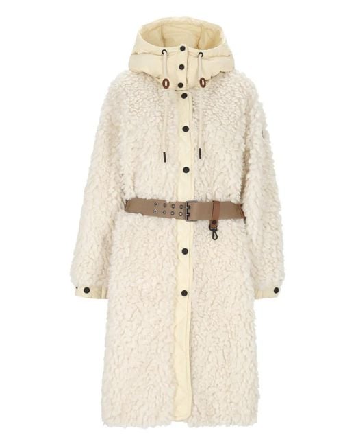 Moncler Natural Belted Hooded Coat