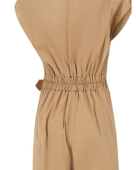 Kaos Natural Belted Shirt-Collar Jumpsuit