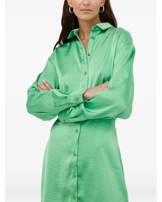 Samsøe & Samsøe Green Buttoned Collared Mini Dress