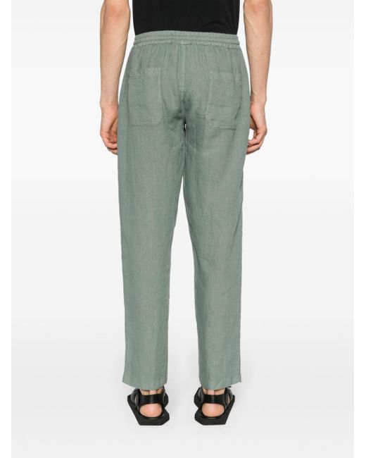 Fedeli Gray Bonifacio Linen Trousers for men