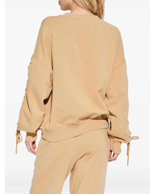 ROTATE BIRGER CHRISTENSEN Natural Lace-Up Sweatshirt
