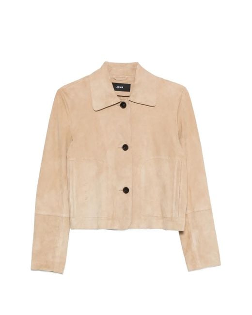 Arma Natural Button-Fastening Suede Jacket