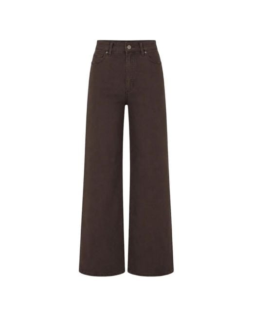 PAIGE Brown Wide-Leg Jeans