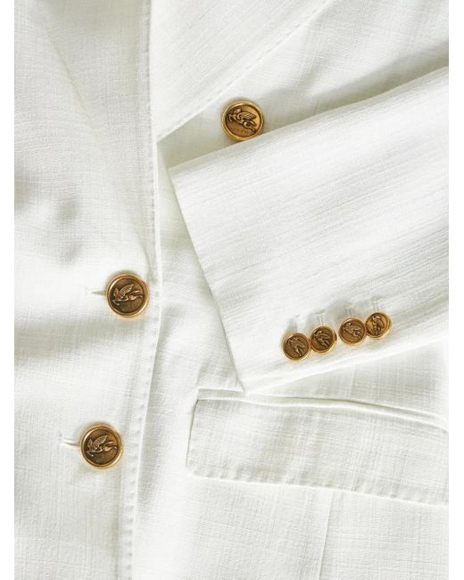 Etro White Double-Breasted Jacket